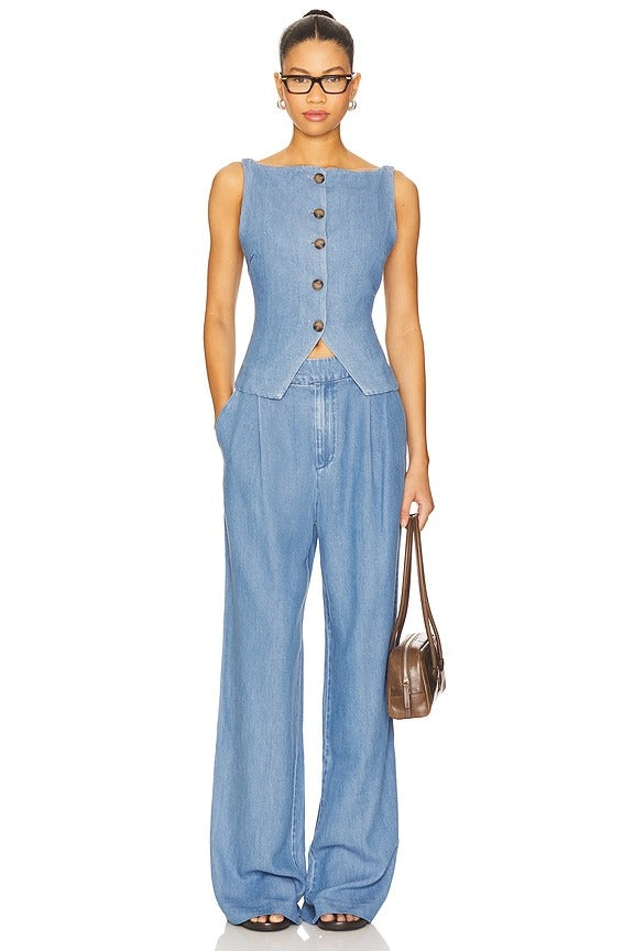 Agathe Pant in Light Denim