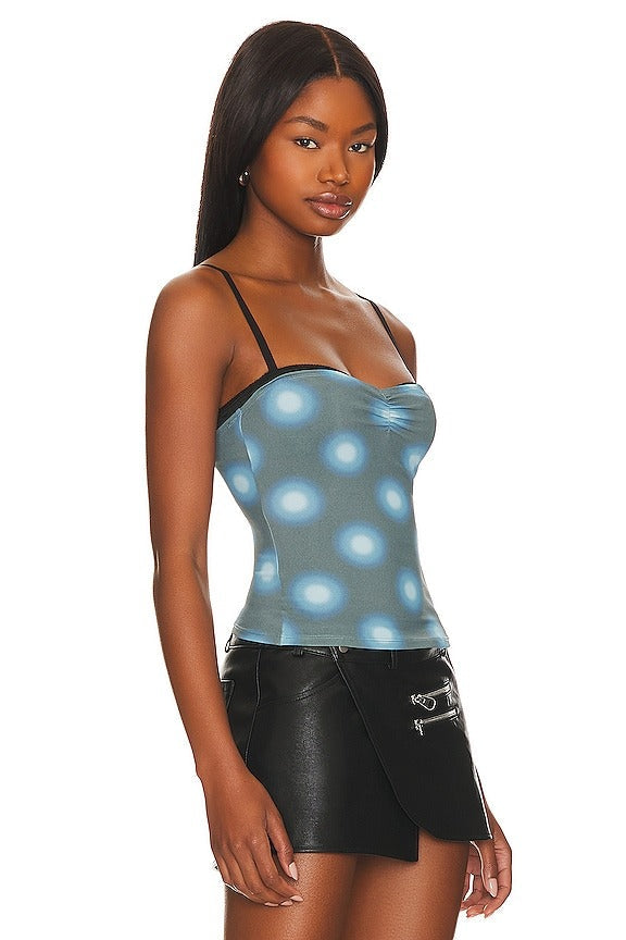 Enzo Top in Gradient Dot Blue