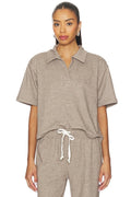 Short Sleeve Polo Tee in Taupe