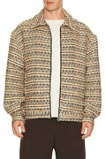 Tweed Jacket in Tan & Red