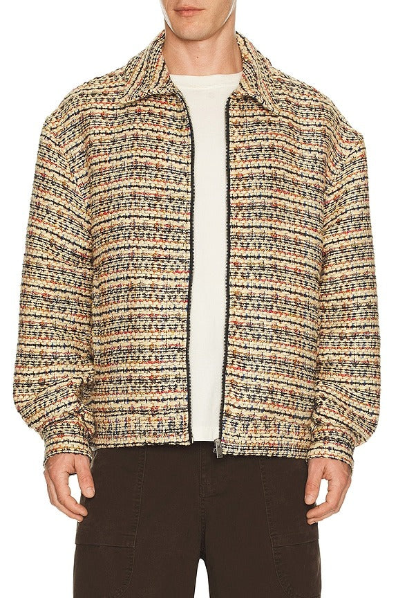 Tweed Jacket in Tan & Red