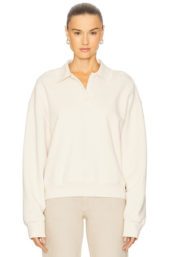Polo Sweatshirt in Bone