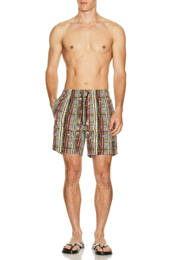 Ember Plaid Jam Short in Grey