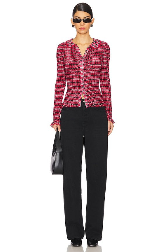 Caught A Feeling Cardi in Red Combo