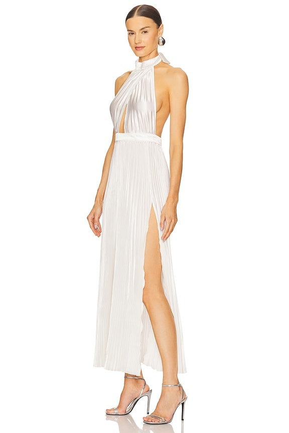 Renaissance Split Gown in Blanc