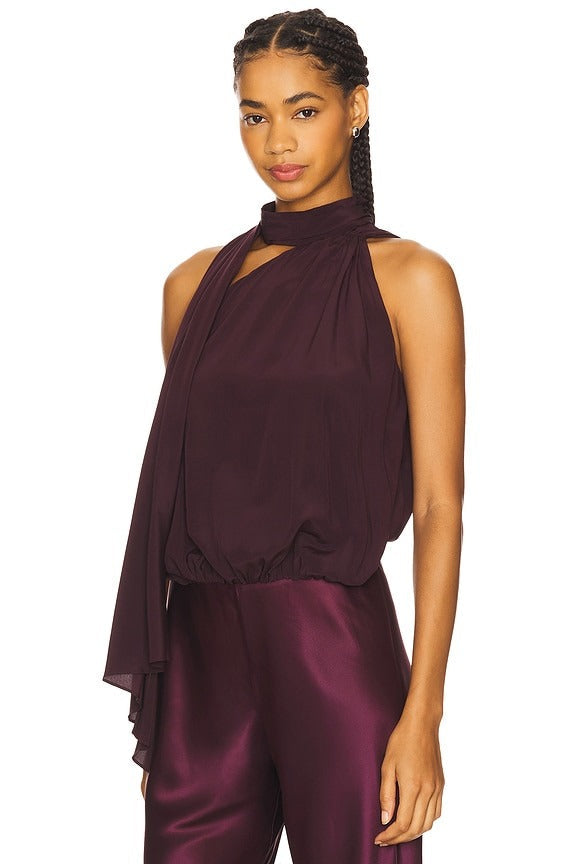 Celeste Top in Deep Plum