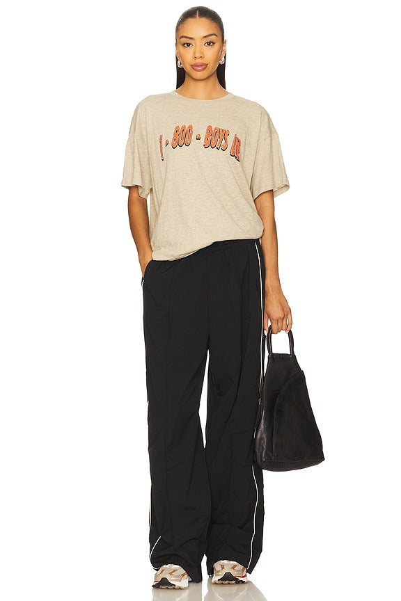 1-800-manhunt Heather Bf Tshirt in Tan