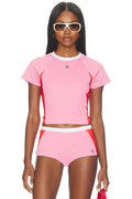 Monogram Rash Top in Pink, Red, & White