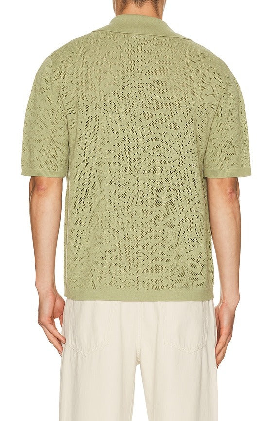Chemise Maille Dentelle in Kaki