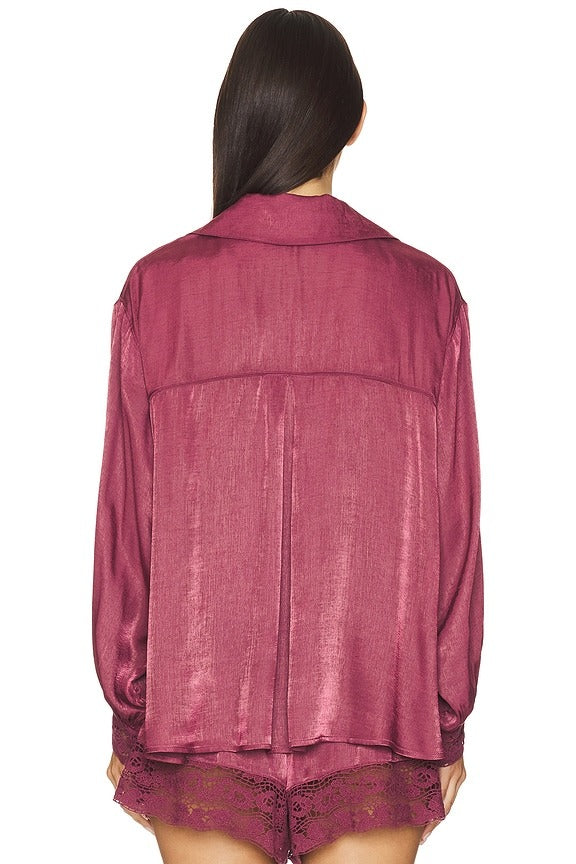 x Intimately FP Midnight Muse Sleep Shirt In Renaissance Rose