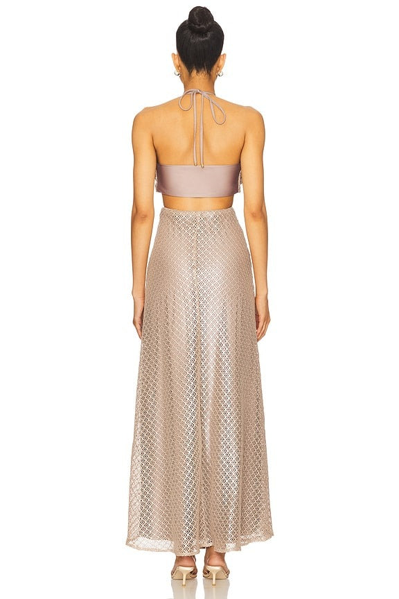 x REVOLVE Lazuli Long Dress in Brown