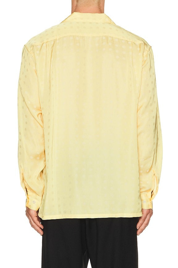 Open Collar Cupro Dot Pattern in Yellow