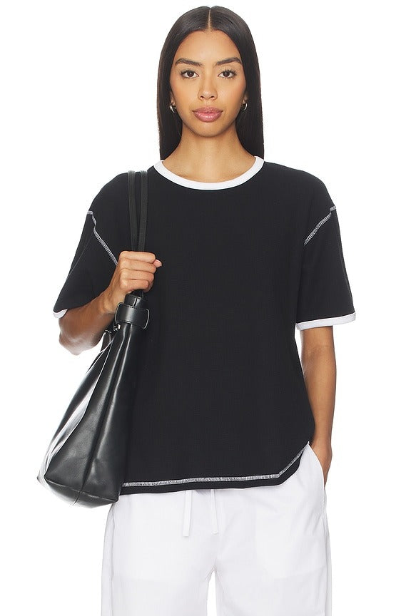 Waffle T Shirt in Black