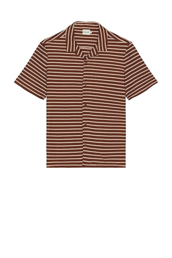 Stripe Jacquard Shirt in Rust