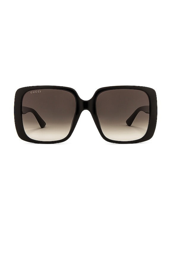 Lines Square Sunglasses in Shiny Black & Grey Gradient