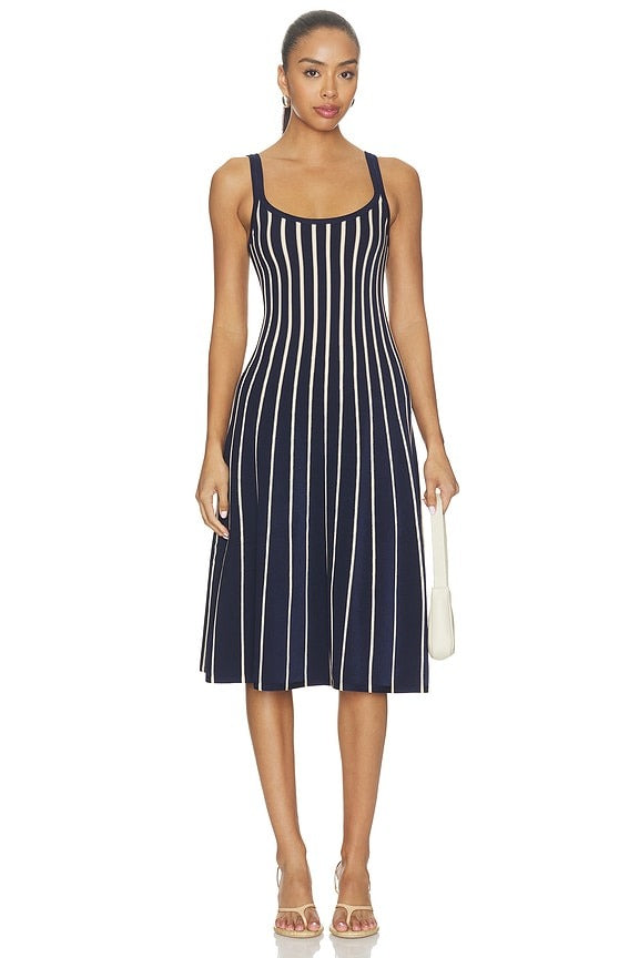 Irecia Sweater Dress in Navy Stripe