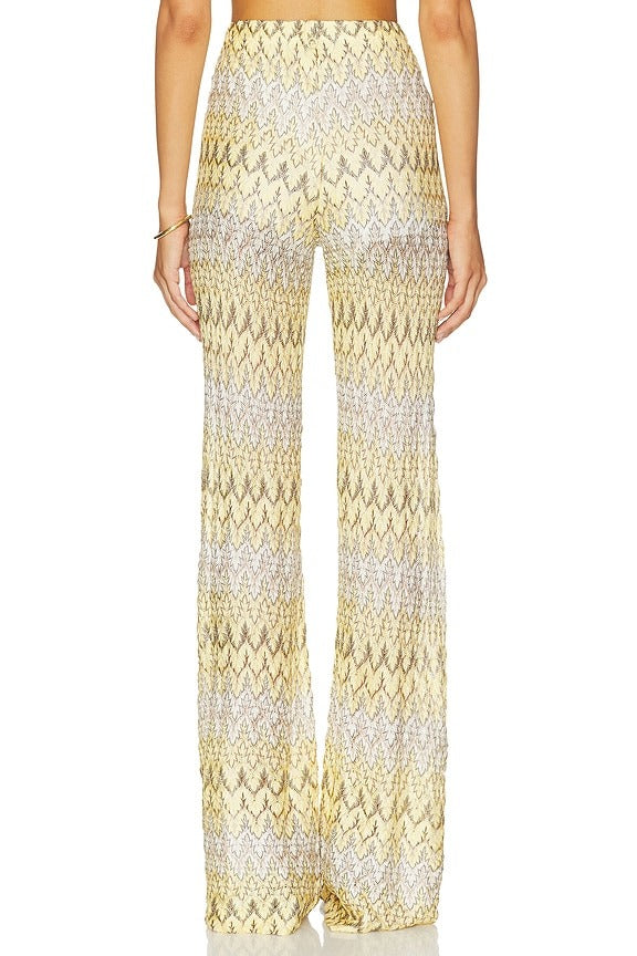 Trousers in Yellow Knit