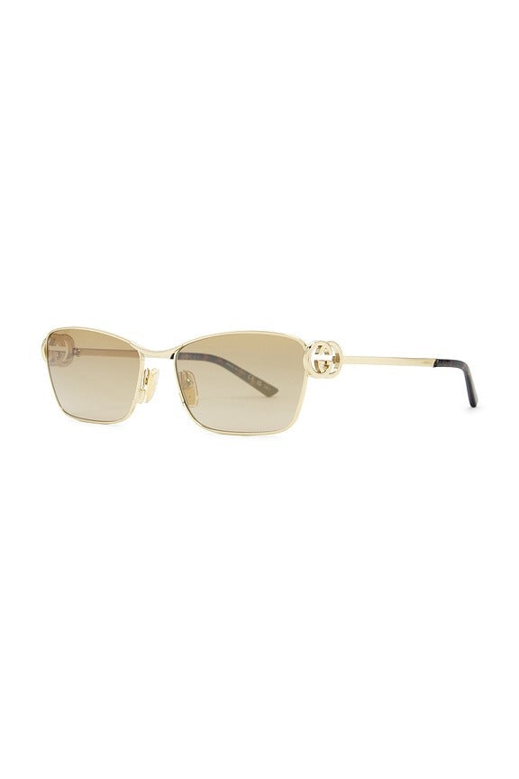 Rectangular Sunglasses in Gold & Brown