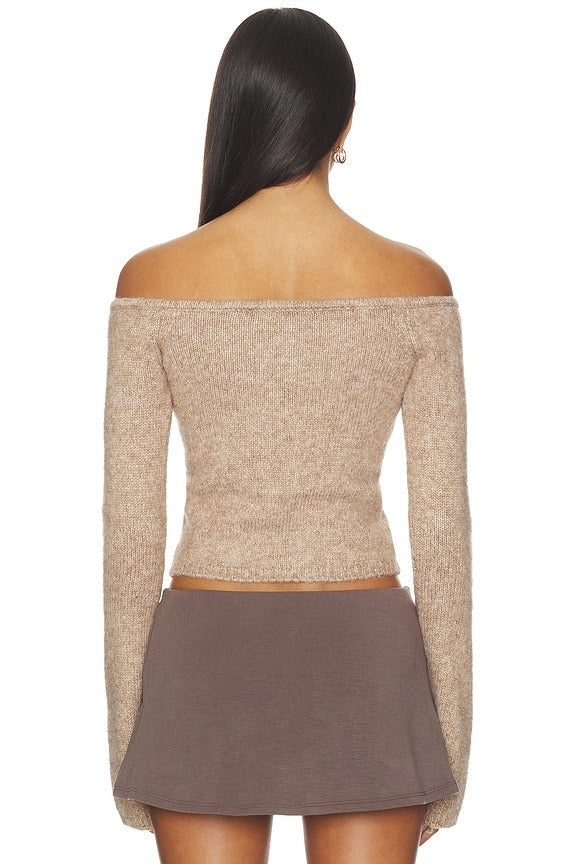 Eve Off Shoulder Top in Camel
