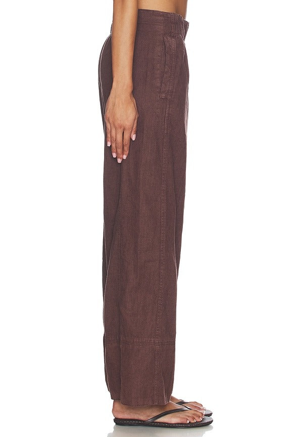 Days End Linen Pull On in Double Espresso