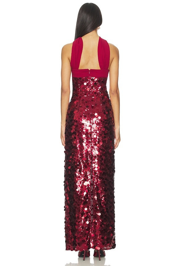 Millie Gown in Bordeaux Red