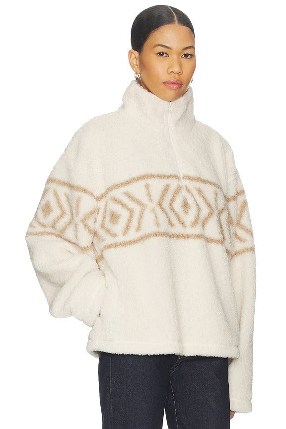 Dani Half Zip Pullover in Beige Neutral