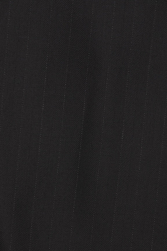 Luca Wool Dress in Black Pinstripes