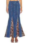 Luda Maxi Skirt in Washed Blue