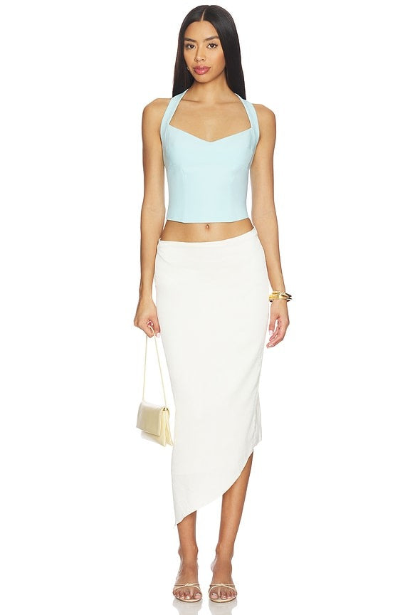 Deserae Halter Neck Top in Aqua