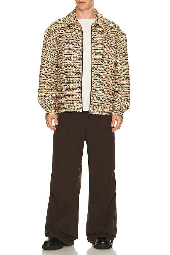 Tweed Jacket in Tan & Red