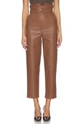 Aster Faux Leather Pant in Chestnut
