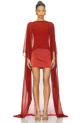 Carina Mini Dress in Rust