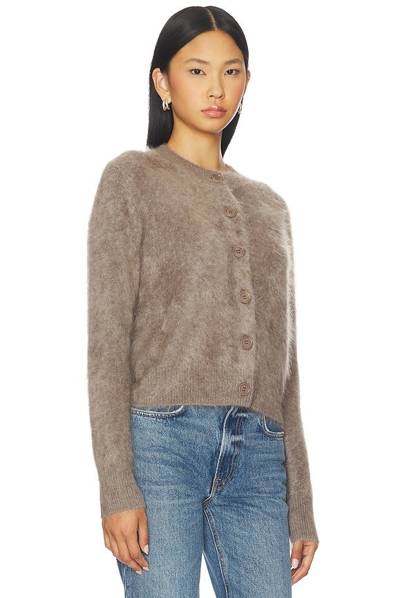 Azalea Cardigan in Truffle Brushed