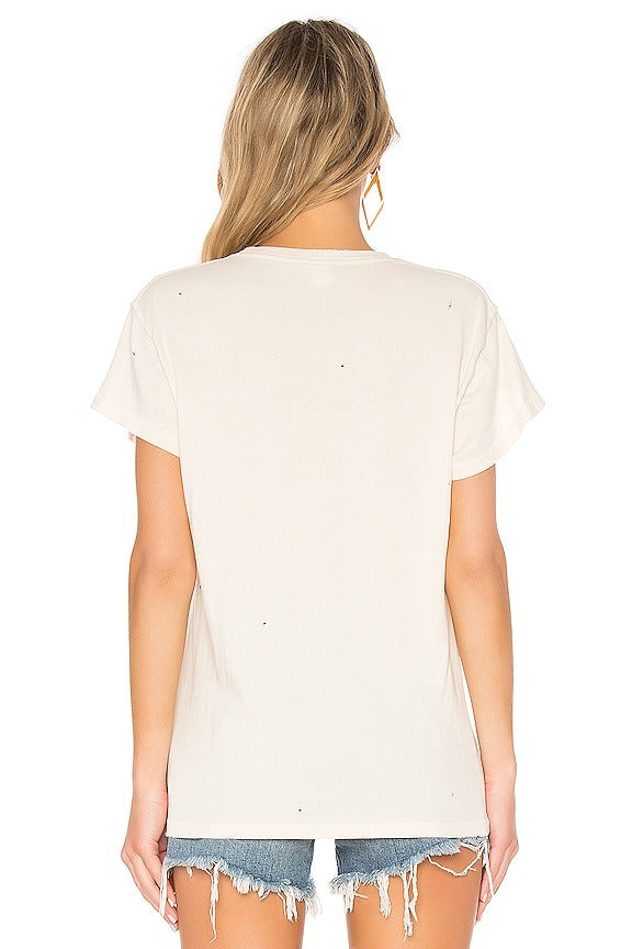 Rolling Stones Tee in Dirty White