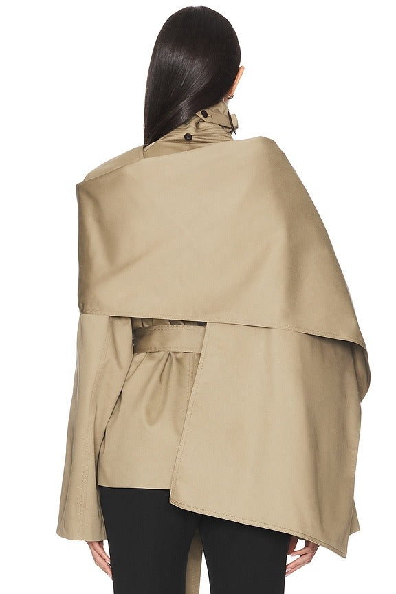Yuna Crop Trench in Khaki Greige