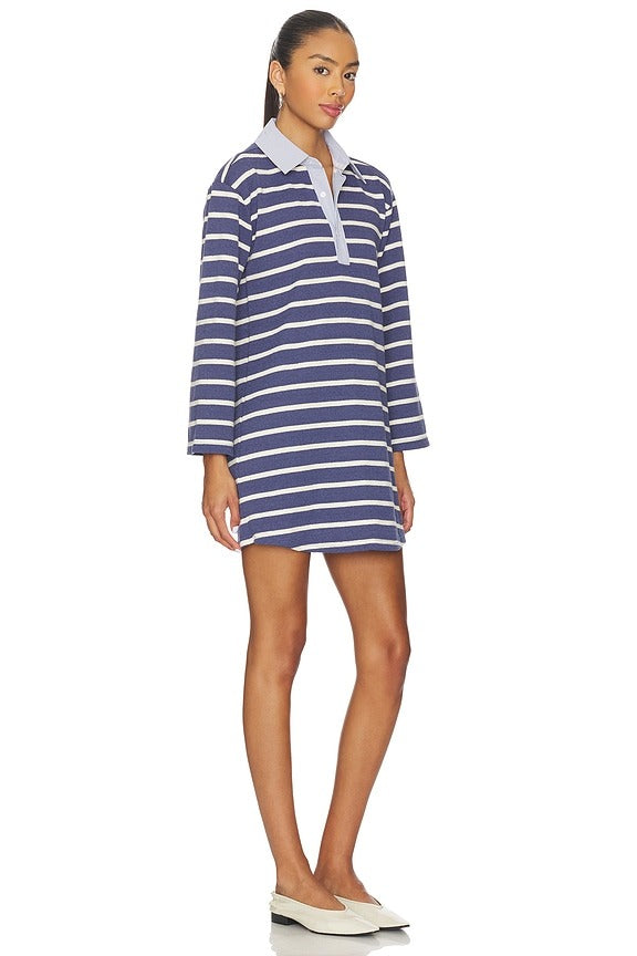 Gabrielle Dress in Navy Stripe