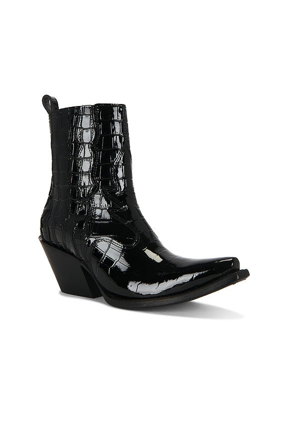 Jade Boots in Luxe Caviar Croc