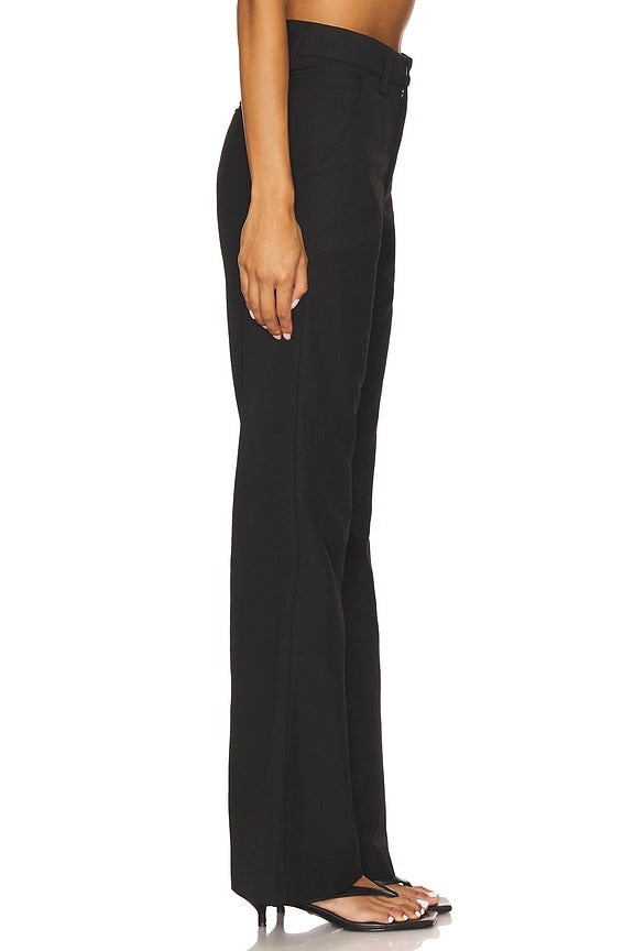 Stacked Bootcut Suit Pant in Black