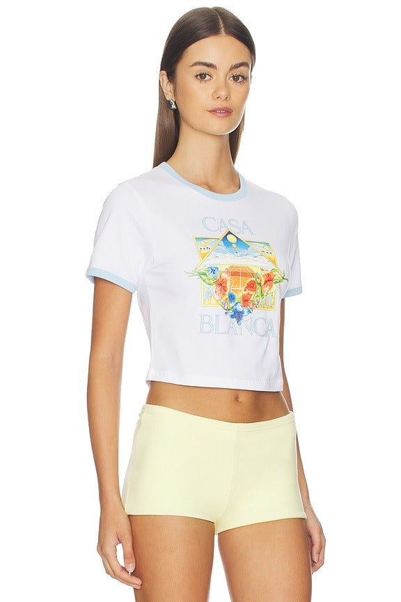 Ringer Baby Tee in Tennis Landscape