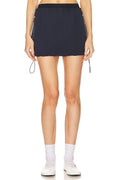 Cinched Mini Skirt in Navy & Ivory