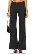 Stacked Bootcut Suit Pant in Black