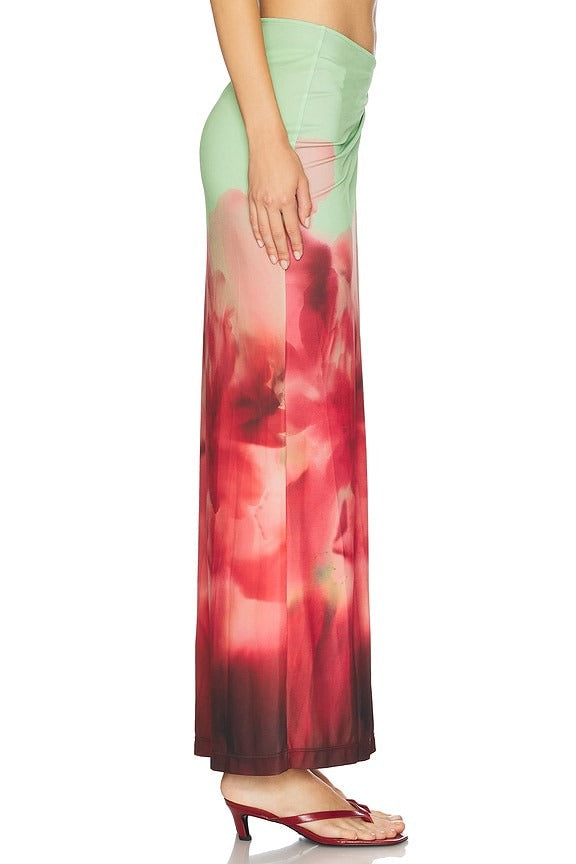Rya Maxi Skirt in Multi Abstract Floral