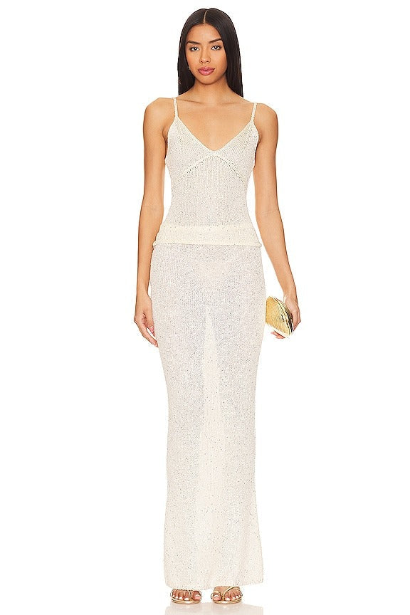 Carolina Camisole in Ivory Sequin
