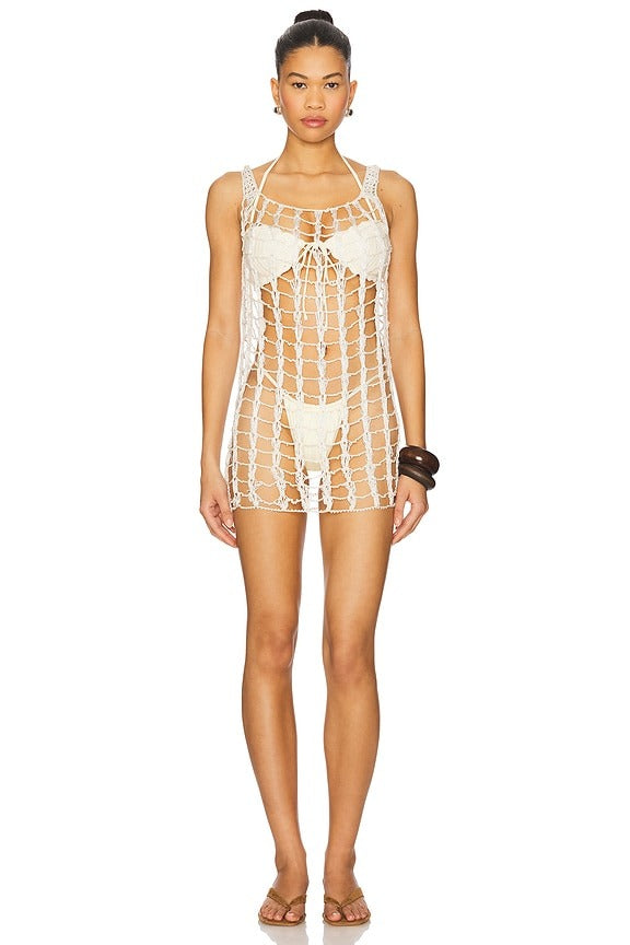 x REVOLVE Neeka Beaded Mini Dress in Ivory