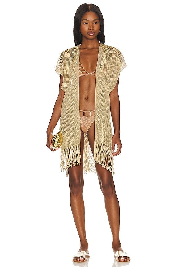 Finge Short Caftan in Gold Rush