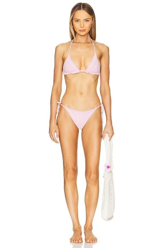 Soleil Bikini Bottom in Pink Sands