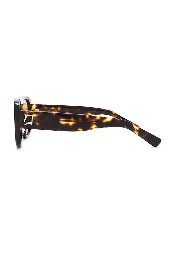 The Dionne Sunglasses in Crystal Tort & Brown Tint