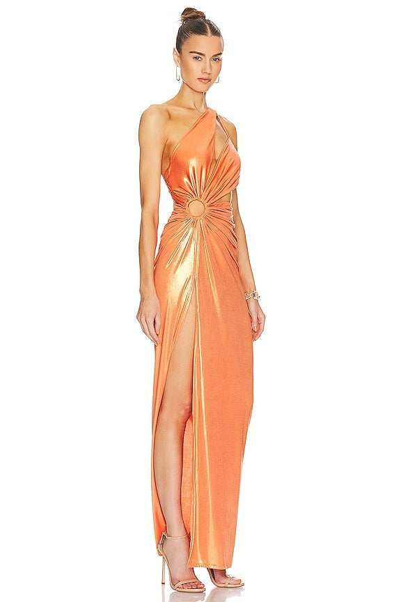 Mahala Dress in Metallic Orange