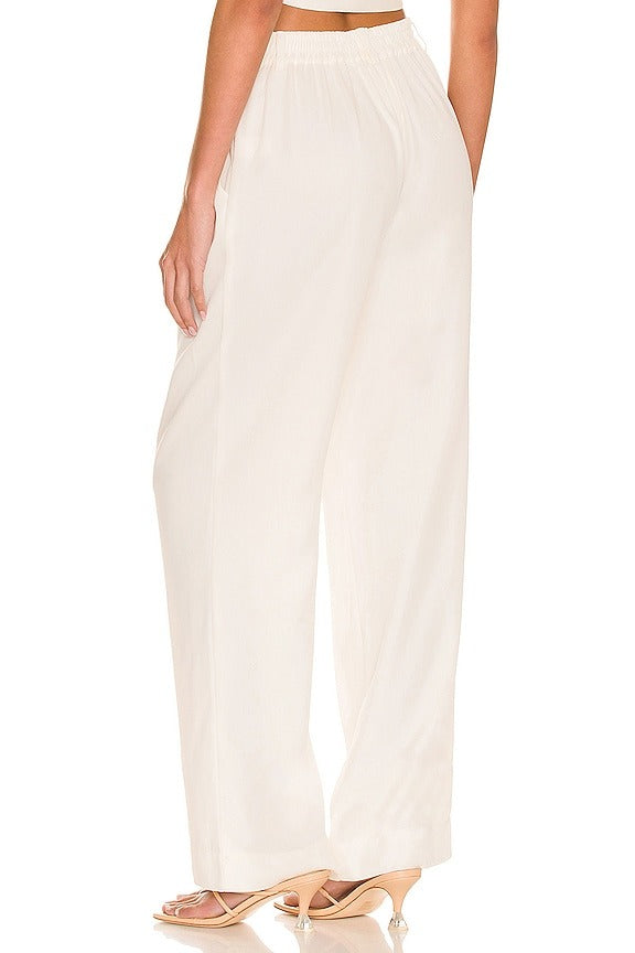 Pleated Trouser in Creme