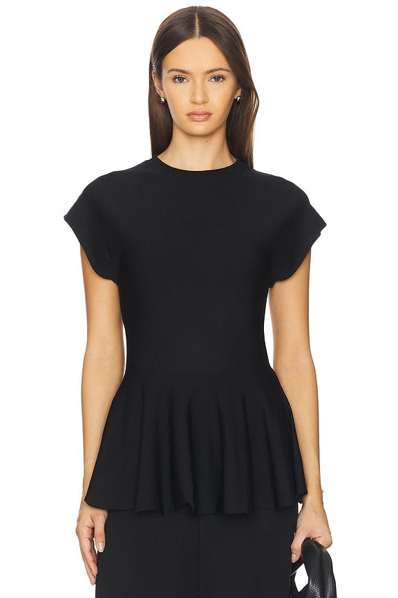 Sean Knit Blouse in Black